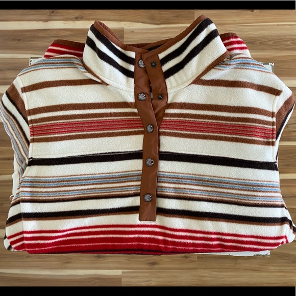 Cinch Tops - Ladies Cinch Striped Fleece Pullover - Size XL